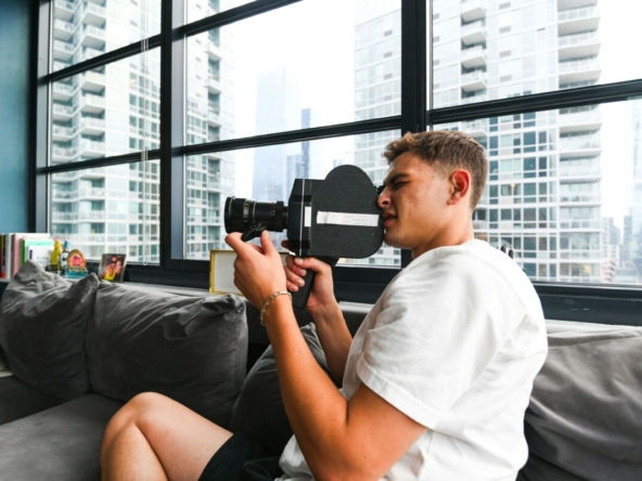 A real estate agent showing an apartment to potential buyers during an in-person viewing